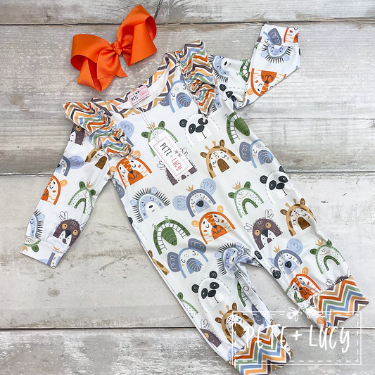 Happy Zoo Girl's Romper